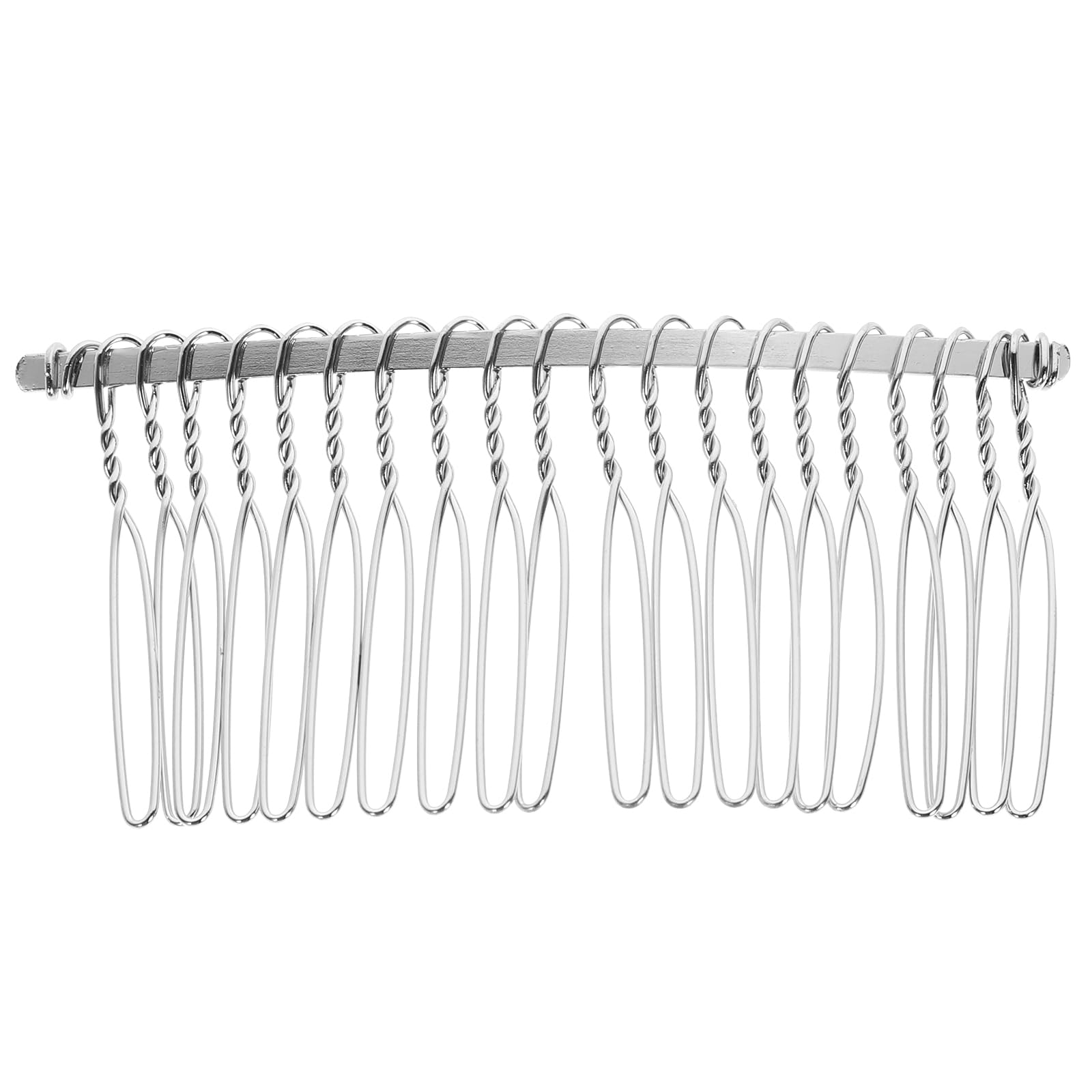 FRCOLOR 3 Inch 20 Teeth Metal Wire Hair Comb Slide for Bridal Wedding Veil and Diy Craft Projects (Silver)