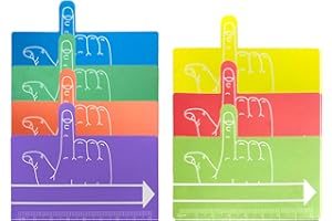 HisiLucky Kids Finger Spacers 7Pcs Finger Writing Spacers Reading Aid Sheets Practical Handwriting Tool for School, Office