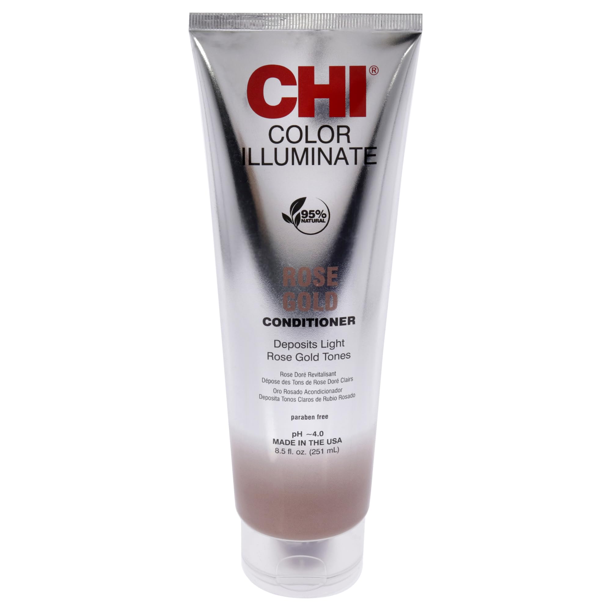 CHI Ionic Color Illuminate Conditioner, Rose Gold, Color Enhancing Conditioner, 251 ml