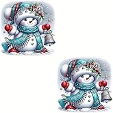 Merry Christmas Snowman Bell PVC Vinyl Car Decals Stickers Waterproof Self-Adhesive Decals for Cars, Laptops, Trucks, Motorcycles Wall Window Luggage Scratch Cover Door Decor Sticker