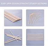 HOSSIAN Wooden Dowel Rods Birch Wood Sticks Crafts 1/4" x 10" Unfinished Round view 5