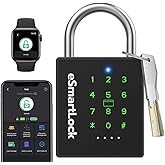eLinkSmart Combination Lock Outdoor Password Padlock with Key NFC RFID Weatherproof Heavy Duty Padlock for Locker Gym Gate Fe