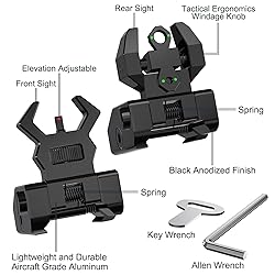 LIGHTWIN Fiber Optic Iron Sights Flip Up A2 Front