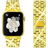 Dsytom Bing Bands Compatible with Apple Watch Band 38mm 40mm 41mm 42mm 44mm 45mm 46mm 49mm, Jewelry Replacement Strap for iWatch Series Ultra 2 10/9/8/7/6/5/4/3/2/1/SE Ultra