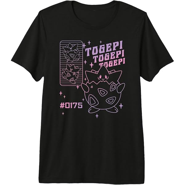 Amazon.com: Pokémon Togepi Vintage Gradient Line Art T-Shirt