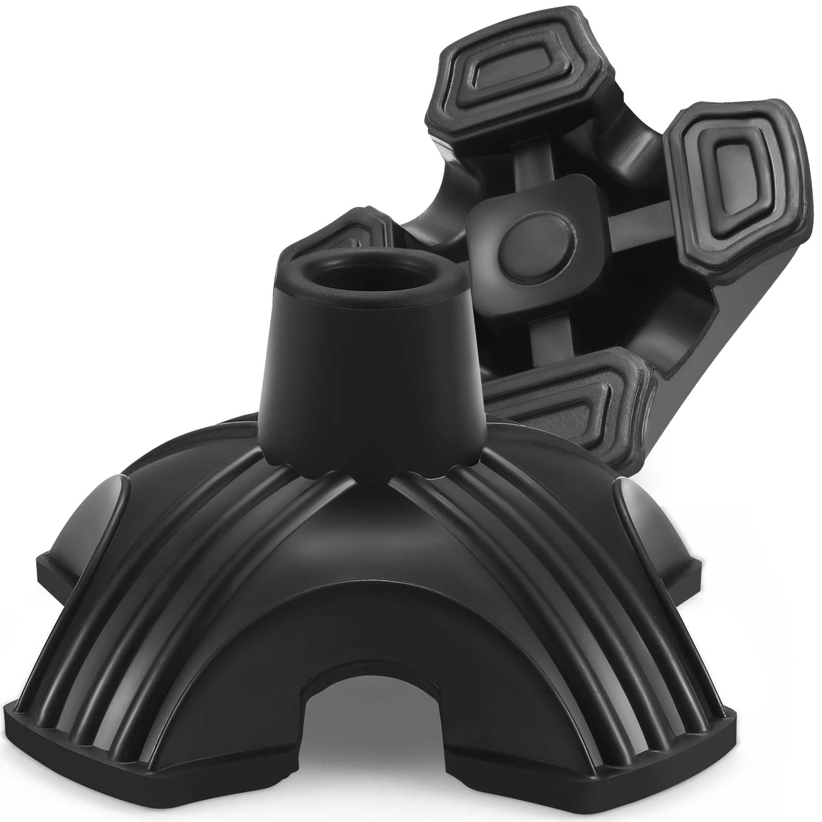 Photo 1 of Dotday 2 Pack Cane Tips for Stability, Self Standing Cane Base for Most Walking Canes, Walking Sticks, Folding Canes, Non-Slip Replacement Quad Cane Tip, Heavy Duty 4 Prong Rubber Cane Foot Pad, Black