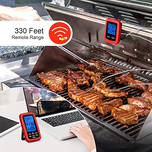 Yoocylii Digital Meat Thermometer Instant Read with Dual Probe for Smoker Digital Thermometer BBQ, Grill Cooking Remote Digital Food Thermometer and Probe, 330 Feet Range - Thumbnail 7