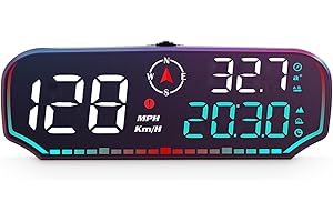 AZIJYV Car HUD,Digital GPS Speedometer G14 with Overspeed Driving Alert,USB Plug and Play,Universal Heads Up Display Suitable for All Vehicle