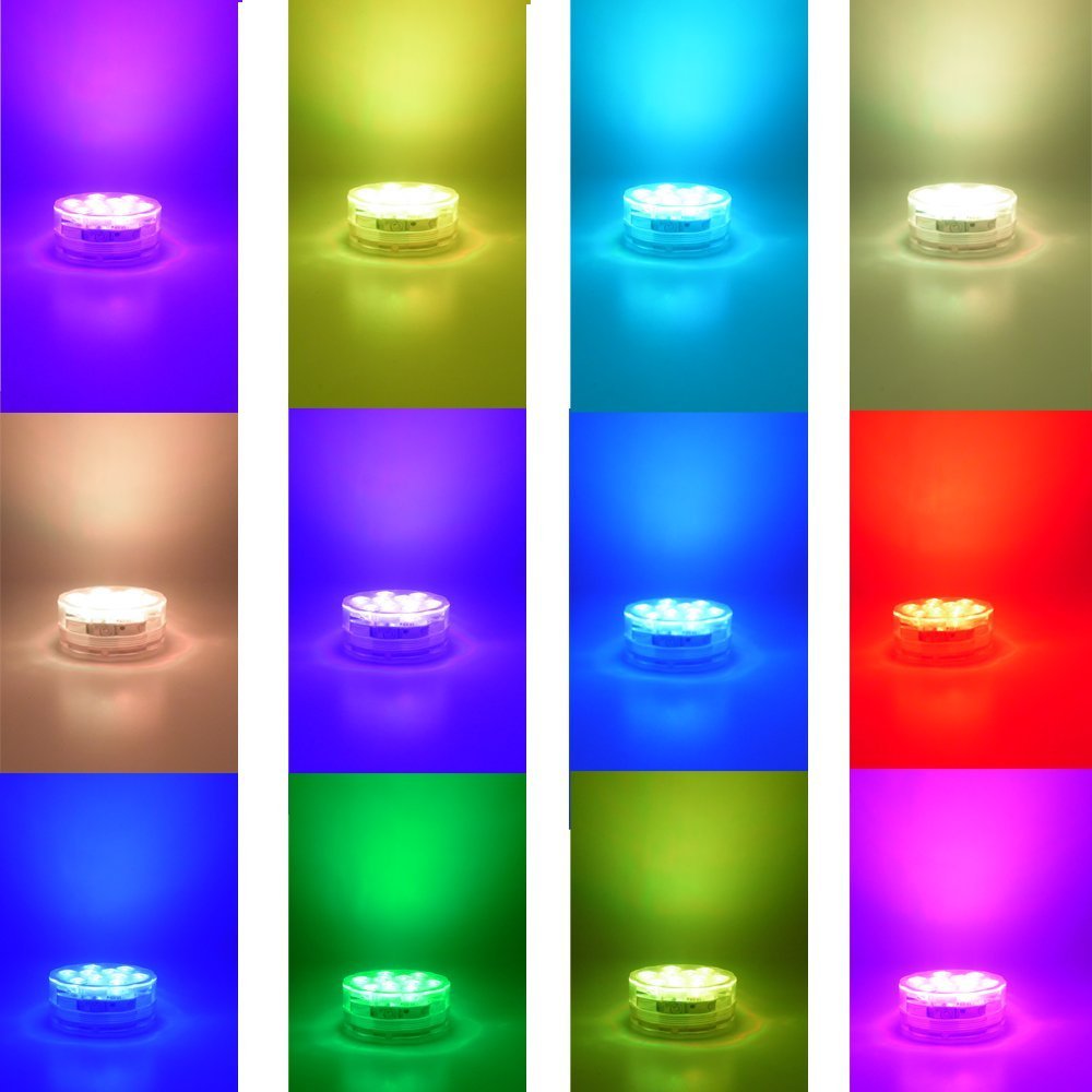 BXROIU Submersible Unterwasser Licht mit Fernbedienung 4er,Multi Farbwechsel Wasserdichte LED Leuchten Teichbeleuchtung für Aquarium, Bar, Badewanne, Blumenvase, Pool, Teich Dekoration