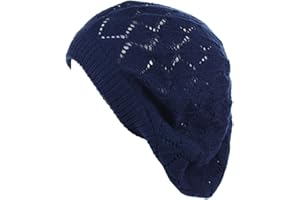 BE YOUR OWN STYLE BYOS Chic Soft Knit Airy Cutout Lightweight Slouchy Crochet Beret Beanie Hat