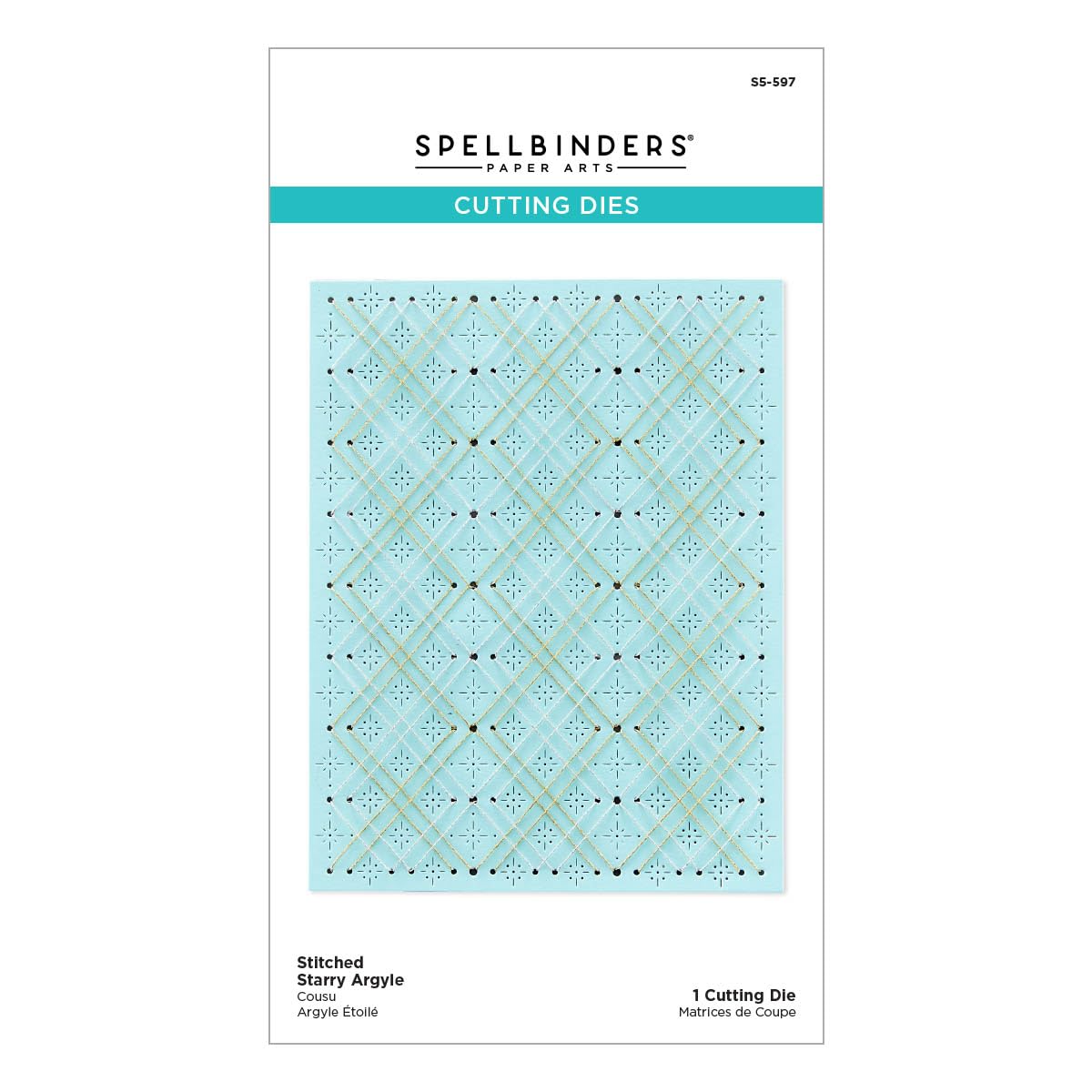 Spellbinders Stitched Starry Argyle Etched Dies from The Christmas Collection