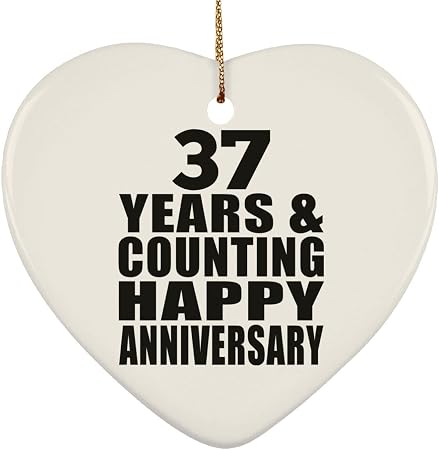 Anniversaire De Mariage Ornement 37 Ans Et Counting Joyeux