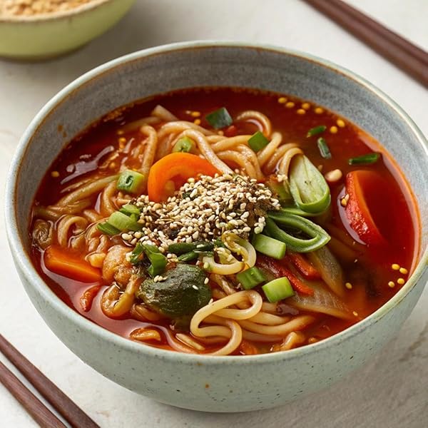 NONGSHIM RAMEN NOODLES, GOURMET INSTANT RAMEN BOWL, PREMIUM MICROWAVABLE NOODLE SOUP, HOT & SPICY, 3.03 OUNCE (PACK OF 6)