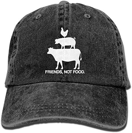 Friends, Not Food Retro Washed Dyed Adjustable Plain Cowboy Cap