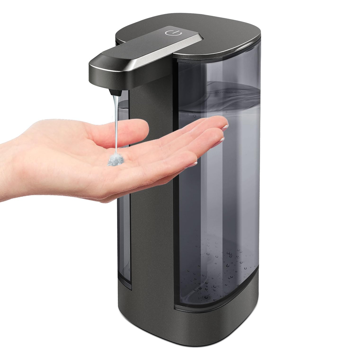 Photo 1 of Automatic Liquid Soap Dispenser, Rechargeable, Touchless, 17oz/500ml with 4 Adjustable Soap Levels, Wall Mount & Waterproof, Liquid Hand/Dish Soap Dispenser for Bathroom Kitchen
