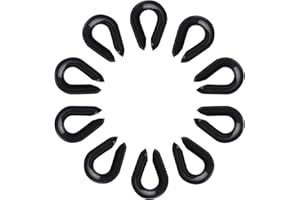 INCREWAY 10PCS M3 Plastic Thimble, Cable Wire Rope Thimbles, Heavy Duty Black Nylon Replacement Thimble for Rigging, Replacem