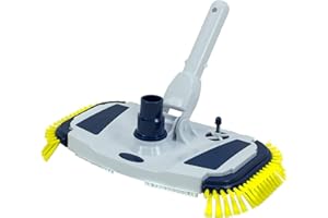 Aqua Select Weighted Pool Vacuum Head with Side Brushes for Cleaning Above Ground & Inground Swimming Pool | Flexible Handle with EZ Clips | Quickly Clean Walls, Corners and Slopes