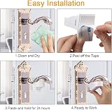SACONELL 4 Pack Door Lever Child Safety Locks White Upgraded 180° Adhesive view 4