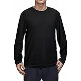 Genafy Mens Long Sleeve Quick Dry Workout Athletic T Shirt Running Moisture Wicking Classic Tee Shirts