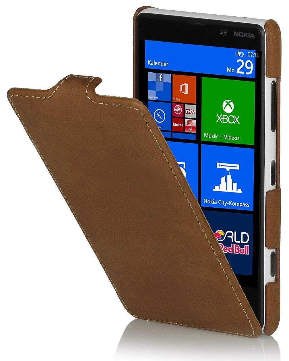 STILGUT, UltraSlim Exclusive Genuine Leather Pouch for Nokia Lumia 820 Old Style Version Brown โ image 1
