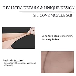 CUAIBB Realistic Silicone Muscle Suit Fake Abs