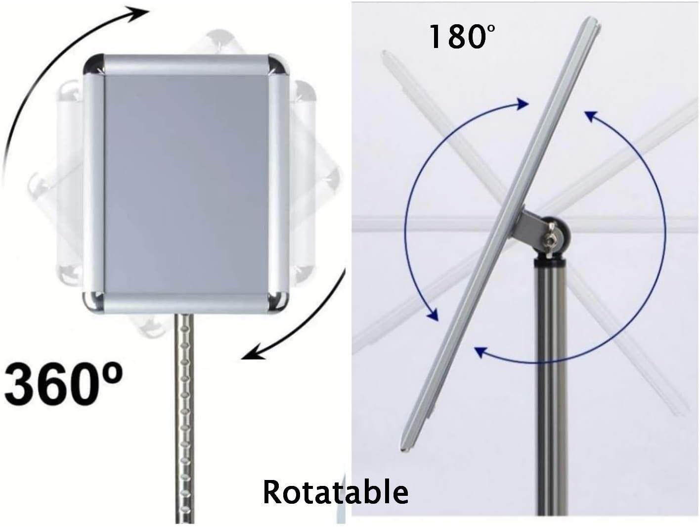 Pedestal Display Sign Stand Sign Holder Floor Stand w/Telescoping Post & Easy Open Poster Frame for 8.5x11 inches Paper Size, Both Vertical and Horizontal View (8.5x11 inch) : Office Products