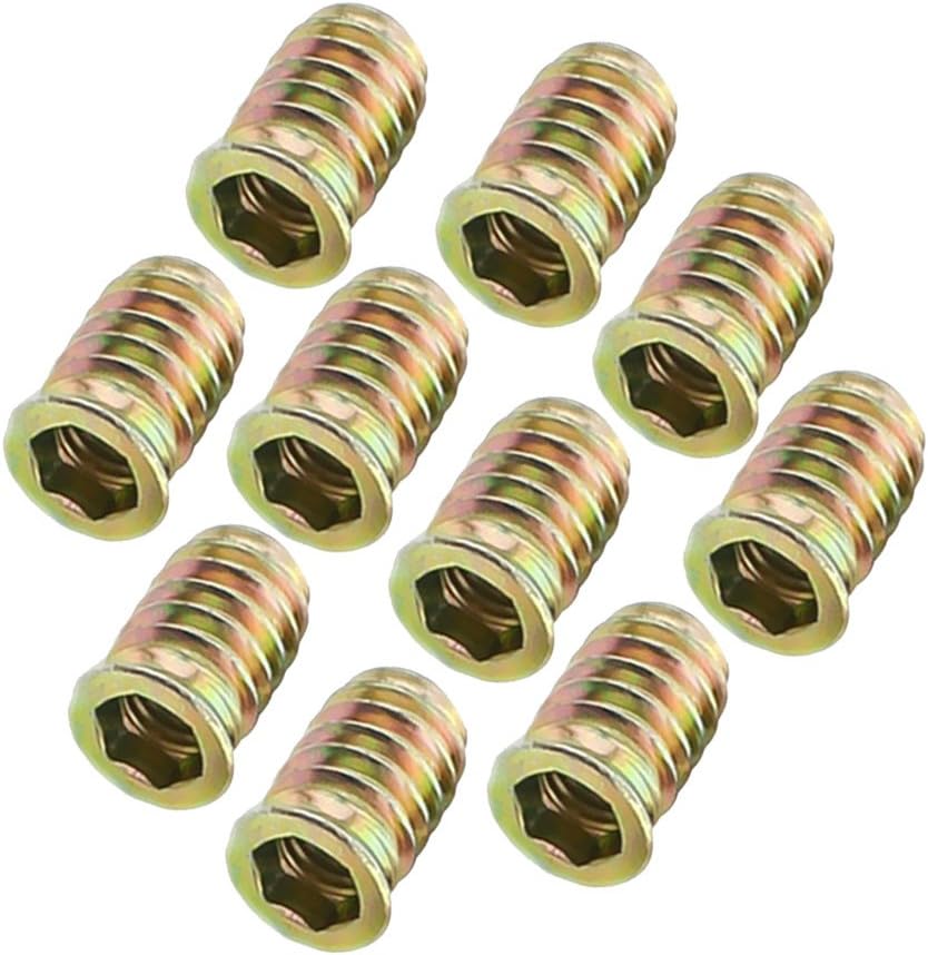 Pack of 10PCS Wood Insert Interface Screws Threads Bolts Nuts Fixing Furniture
