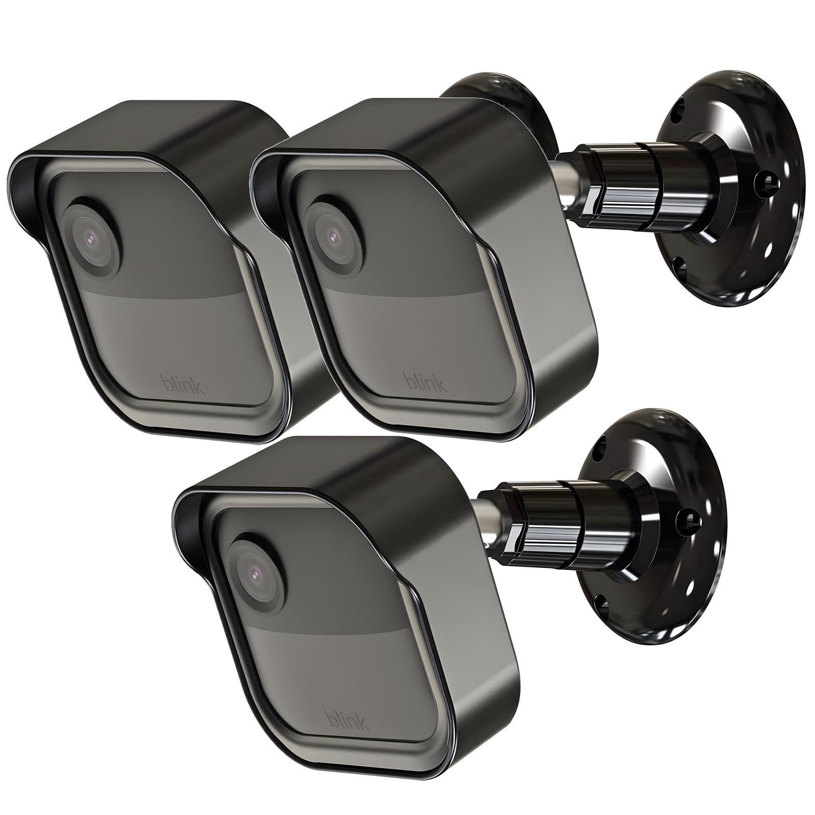 All-New Blink Outdoor Camera Housing and Mounting Bracket, Weatherproof Protective Cover and 360 Degree Adjustable Mount for Blink Outdoor Indoor Home Security Camera System (Black, 3 Pack)