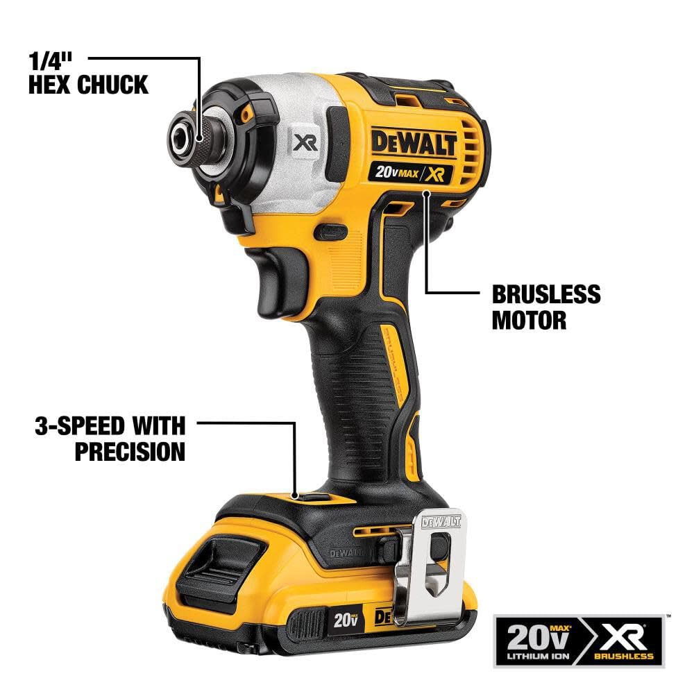 DEWALT 20V MAX XR Cordless Drill Combo Kit, Hammer Drill & Impact Driver with Battery and Charger Included, Power Detect Technology (DCK299D1W1)