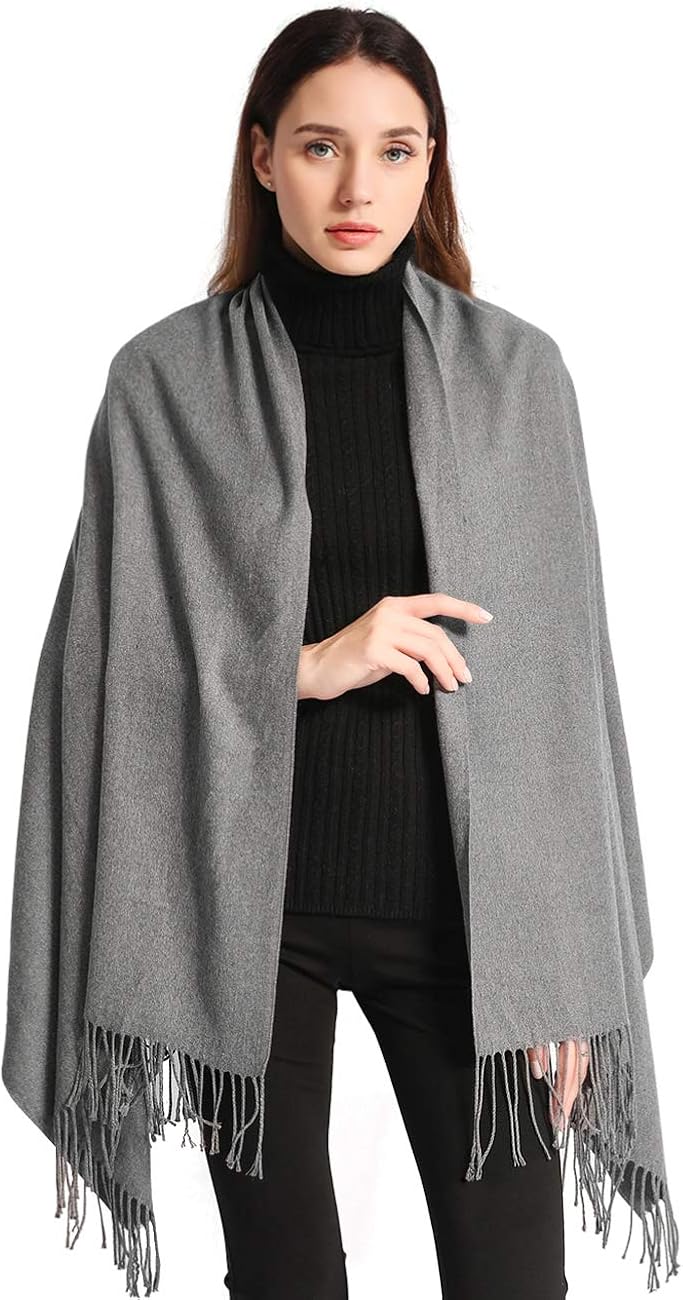 Amazon.com: Pashmina Shawl Women Winter Scarf Warm Wrap Wedding Men Ladies Scarves 200 70cm-Grey 