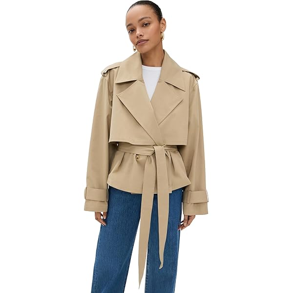 Amazon.com: THE LIZ CROPPED TRENCH COAT : Clothing, Shoes & Jewelry