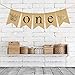 Jute Burlap One High Chair Banner Wild One Glitter Crown Baby Girl Boy First Birthday Party Highchair Decoration