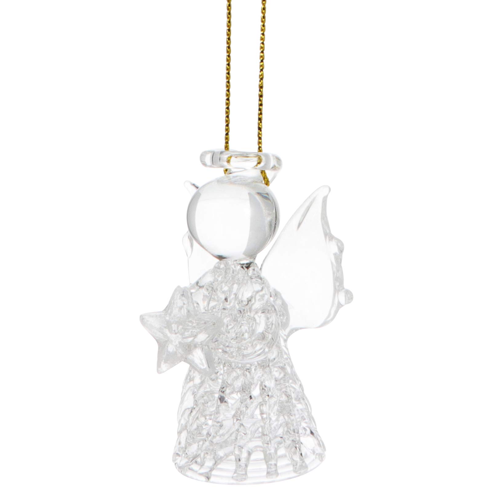 Clear Glass Angel Ornaments Prism Chakra Crystals Pendant for Decoration Christmas Wedding Home Decor Gifts