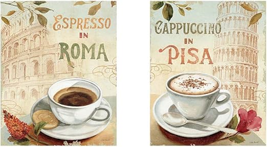 Amazon Com Cafe In Europe By Lisa Audit 2 Piece Art Print Set 8