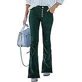 Corduroy Pants Women High Waist Flare Pants Casual Baggy Bell Bottom Pants Wide Leg Trouser Pants for Women Trendy