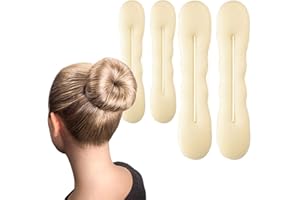 HAWWWY Kids & Adults Hair Bun Maker - Blonde Hair Donut Magic Bun Maker - DIY Shaper - Padding for Updos, Chignon, French Twist - Ballet Dancer Bun - Girls Hair Accessories (Pack of 4)