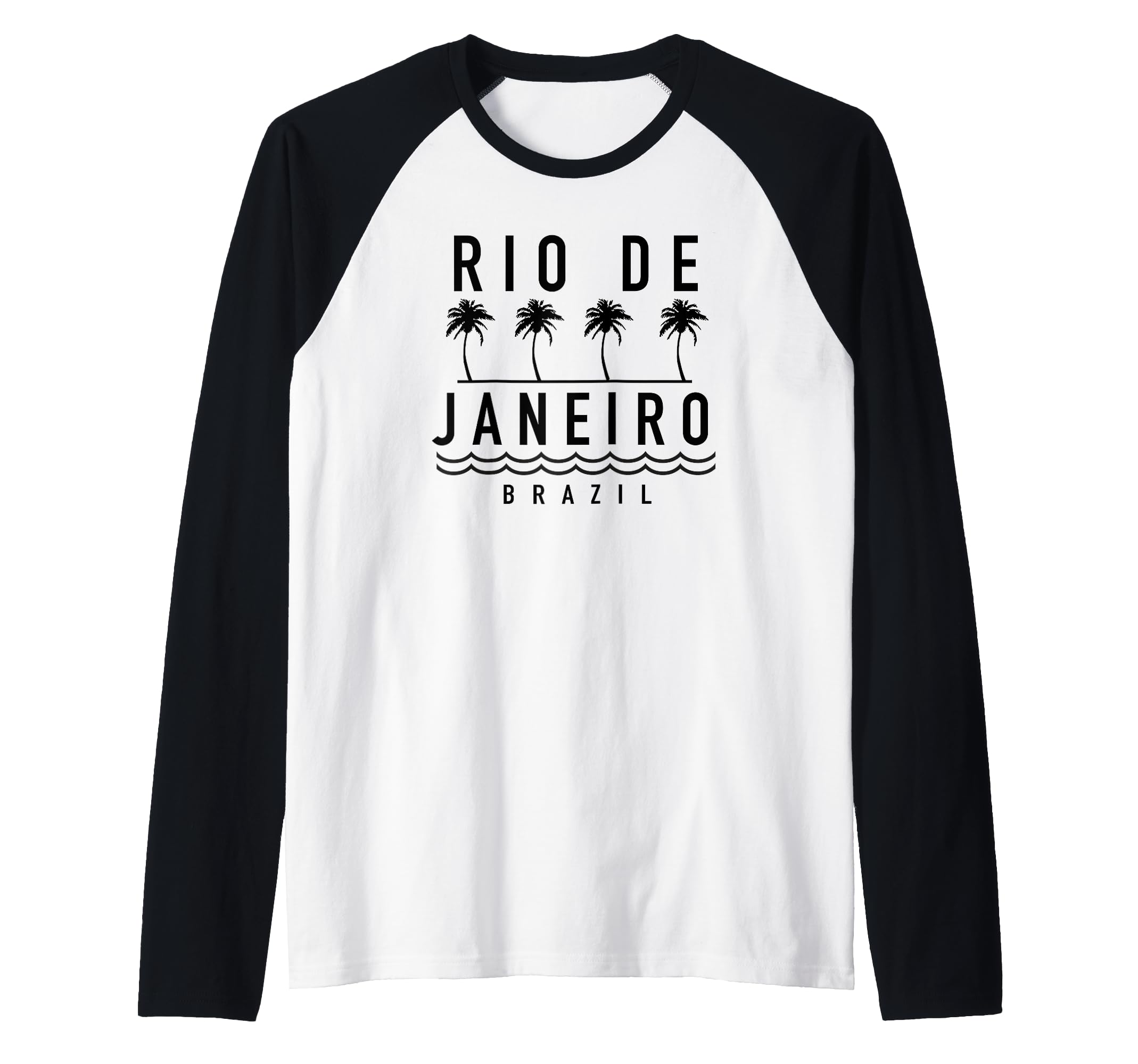 Rio de Janeiro Brazil Palm Trees Raglan Baseball Tee