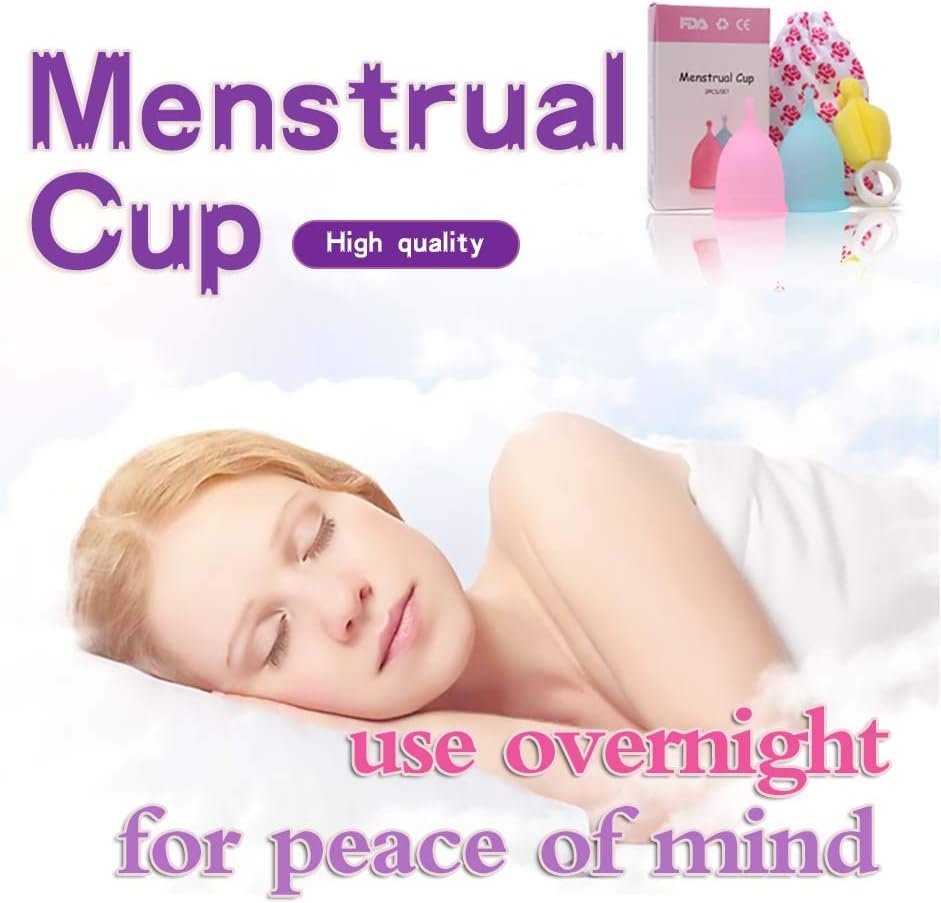 JDiction Menstrual Cup Authentic Original Cups Set of 2 Sizes with Bags and Cleaning Brush Economical Reusable Period Cup Feminine Alternative Protection for Cloth Sanitary Napkins for Menstruation: Health & Personal Care