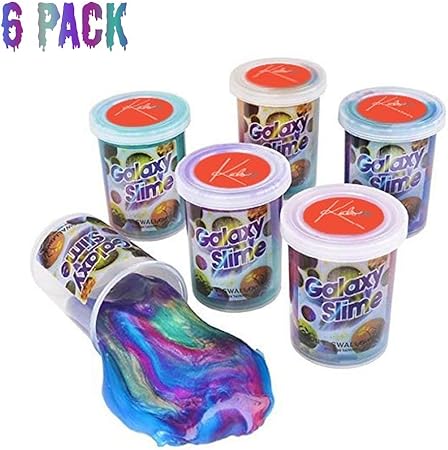 Kicko Marbled Unicorn Color Slime Pack Of 6 Colorful Galaxy Sludgy Gooey Fidget Kit For Sensory And Tactile Stimulation Stress Relief Prize Party