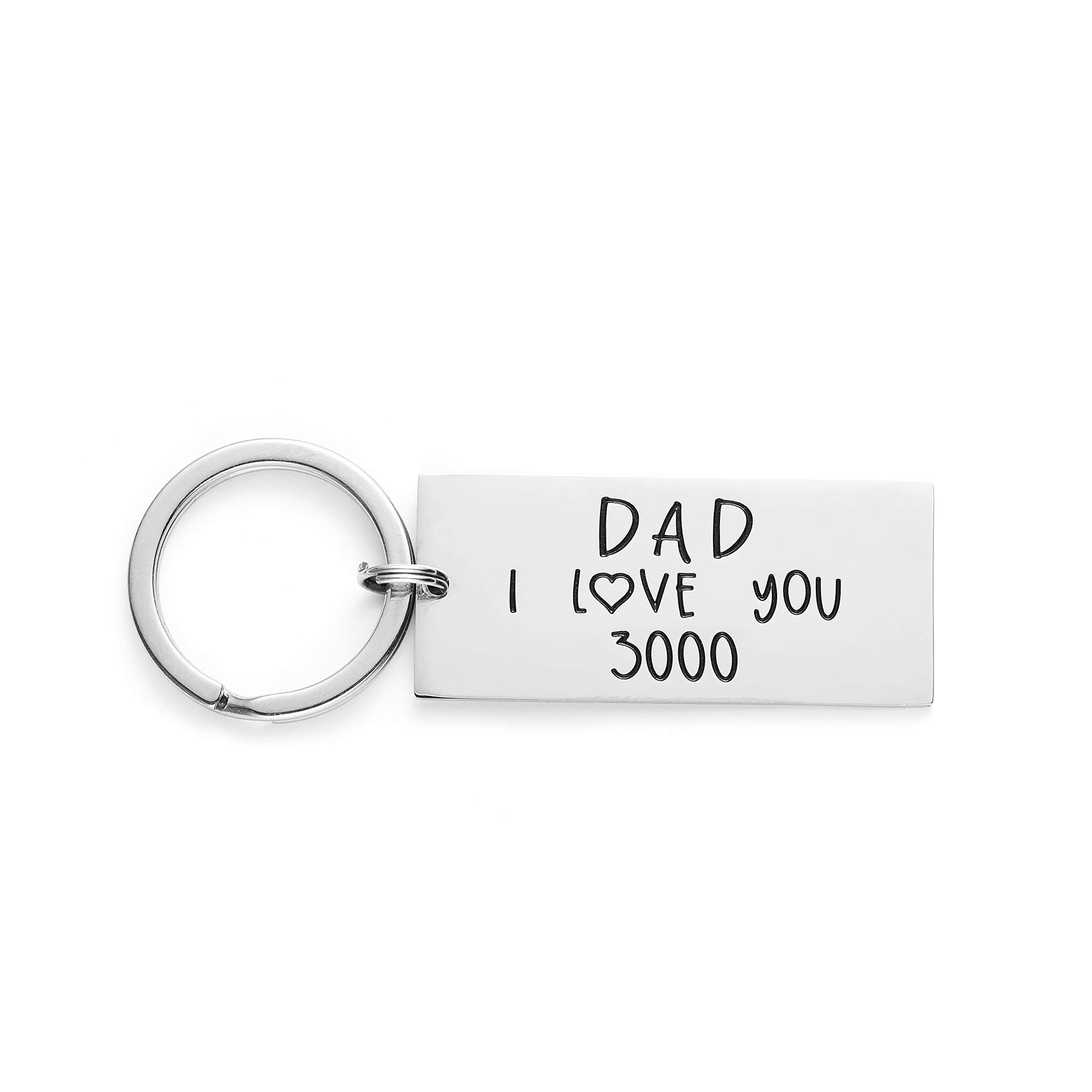 I Love You 3000 Keyring Dad Daddy Grandpa Stainless Steel Lettering Engraved Key Ring Gift for Dad