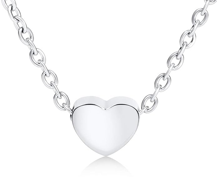 Ansané | Neu - Filigrane Damen Herzkette - in Rosegold, Silber oder Gold | mit Geschenkbox | 45cm + 5cm (extra) | Heart Neckl