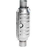 RZOCARULE Universal Catalytic Converter, 2.5" Inlet/Outlet Catalytic Converter Universal High Flow Front Cat Convertor Direct-Fit with O2 Port &amp; Heat Shield
