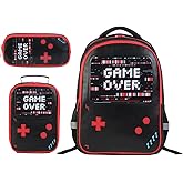 HiGaits School Backpack for Boys Gamer Boys Bookbag for Children Kids Teens Elementary Middle School,Adjustable Straps for Ages 6-18,17"