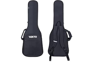 VEKTO Electric Guitar Bag 40 Inch,Waterproof Soft Gig Case with Thick Padding,Backpack Shoulder Straps & Large Pockets, Lightweight Portable Guitar Bag for Travel, Black