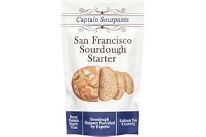 San Francisco Sourdough Starter Culture- 100+ Year Old Dehydrated Heirloom Style Sourdough Starter Kit for Sourdough Bread, Pizza, Buns, Pancakes, Muffins | Easy to follow instructions. By Captain Sourpants