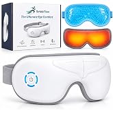 STRIDEFLOW Eye Massager with Heat, Migraine Mask &amp; Headache Relief, FSA Eligible/HSA Eligible, Dry Eye Relief, GENTLE Warmth &amp; LIGHT Compression, Cooling Gel Eye Mask, Foldable Rechargeable