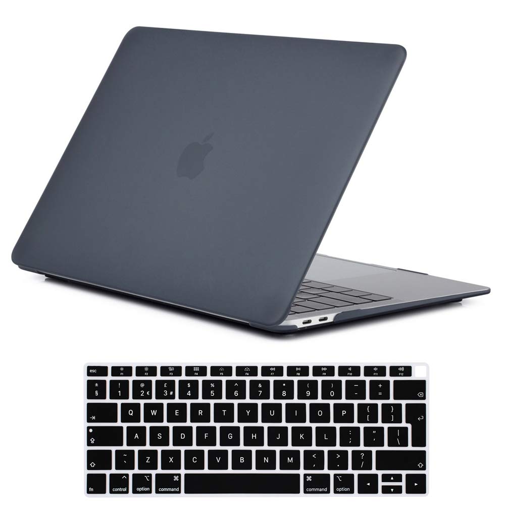 Se7enline New MacBook Air 13 Inch Case 2020/2019/2018 Smooth Plastic Hard Shell Case Cover for MacBook Air 13-Inch with Retina Touch ID Version Model A1932/A2337/A2179 with Keyboard Cover, Frost Black