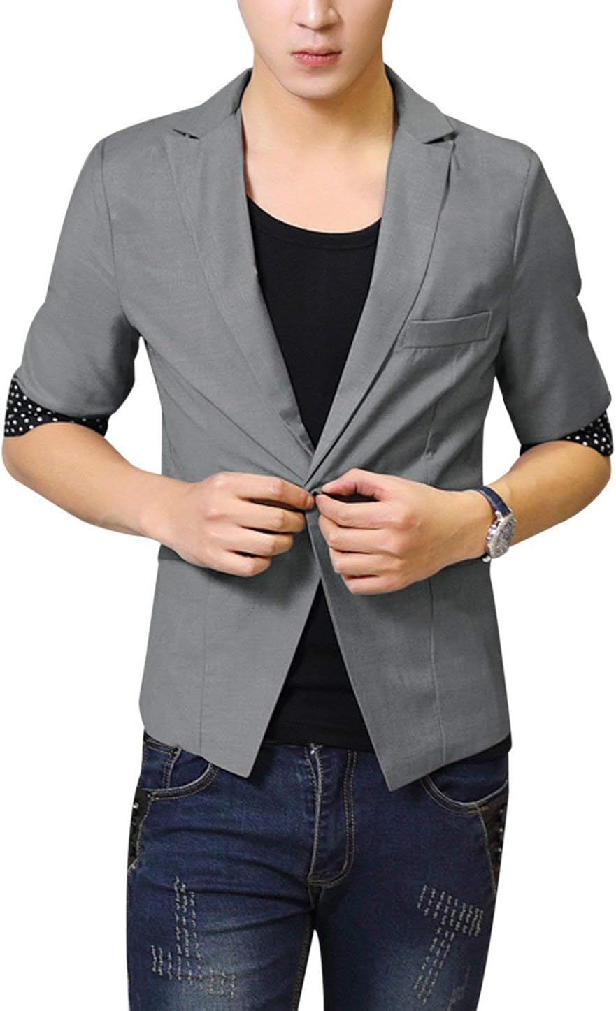 Men's Blazer Lapel Half Length Dotted Detail Blazer Short Coat Leisure