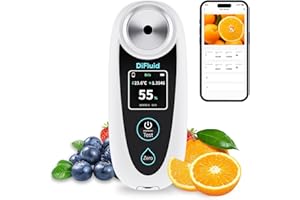 DIFLUID Digital Brix Refractometer, 0-55% Range with ATC, ±0.1% Precision, Rechargeable & Portable, for Fruit, Juice, Vegetables & Homebrewing