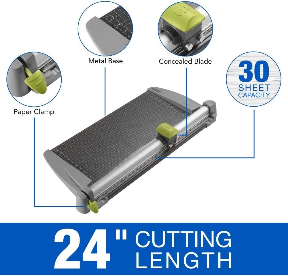 Swingline Paper Trimmer, Rotary Paper Cutter, 15" Cut Length, 30 Sheet Capacity, Commercial, Heavy Duty, SmartCut (9615) : Rotary Paper Trimmers : Office Products